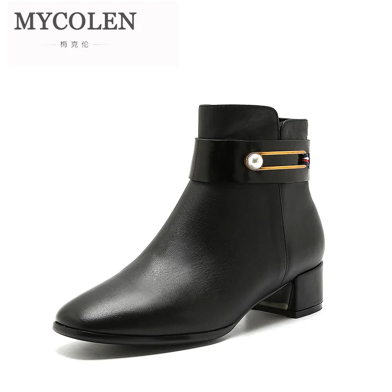 MYCOLEN/женские зимние ботинки Челси роскошные дизайнерские модные черные