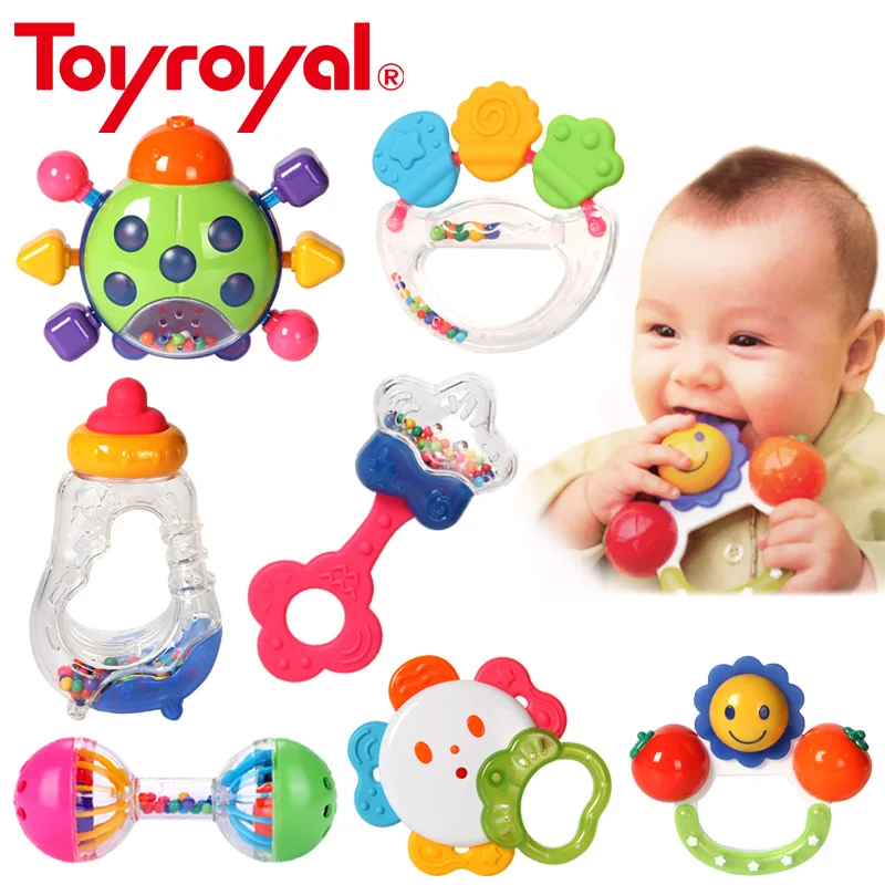 Toyroyal Детские Прорезыватели для зубов, погремушка, безопасные сенсорные Развивающие игрушки для детей, вареный пар, чистый подарок для младенцев