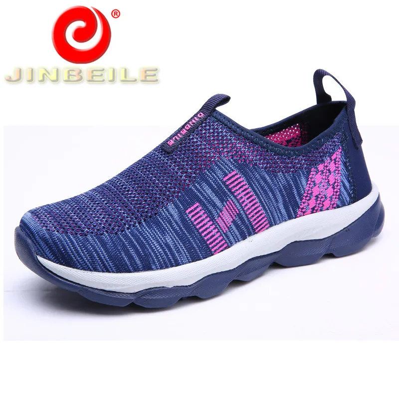 

JINBEILE Design Elderly Women Shoes Solid Colors Breathable Women Walking Shoes Durable Non-slip Outdoor Walking Sneakers Women