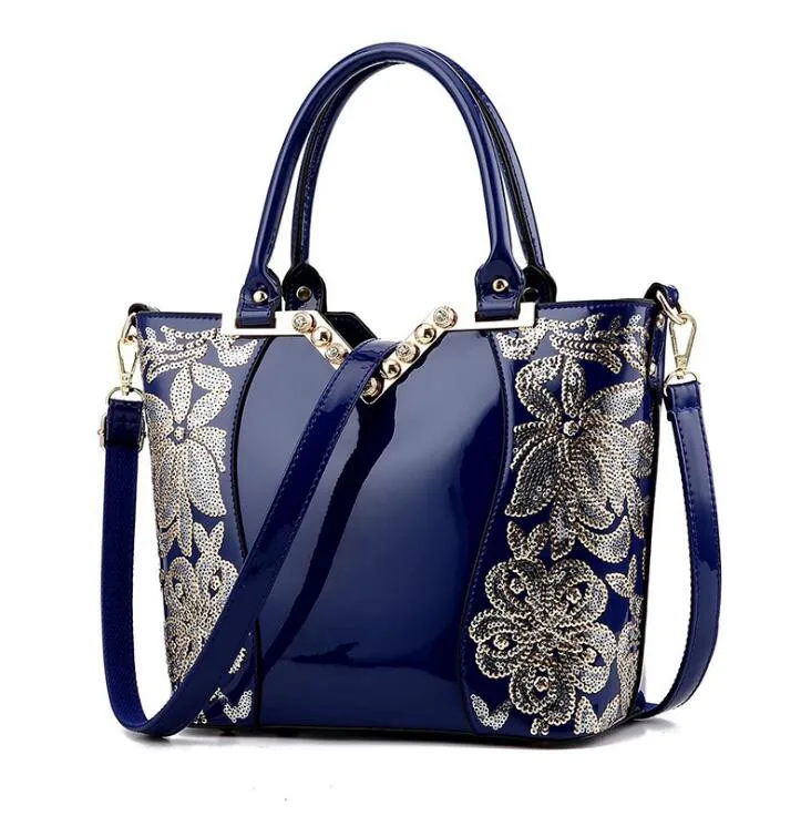 Роскошная расшитая блестками женская сумка из лакированной кожи, сумочка со стразами, сумки через плечо, известный бренд, дизайнерские L4-3177