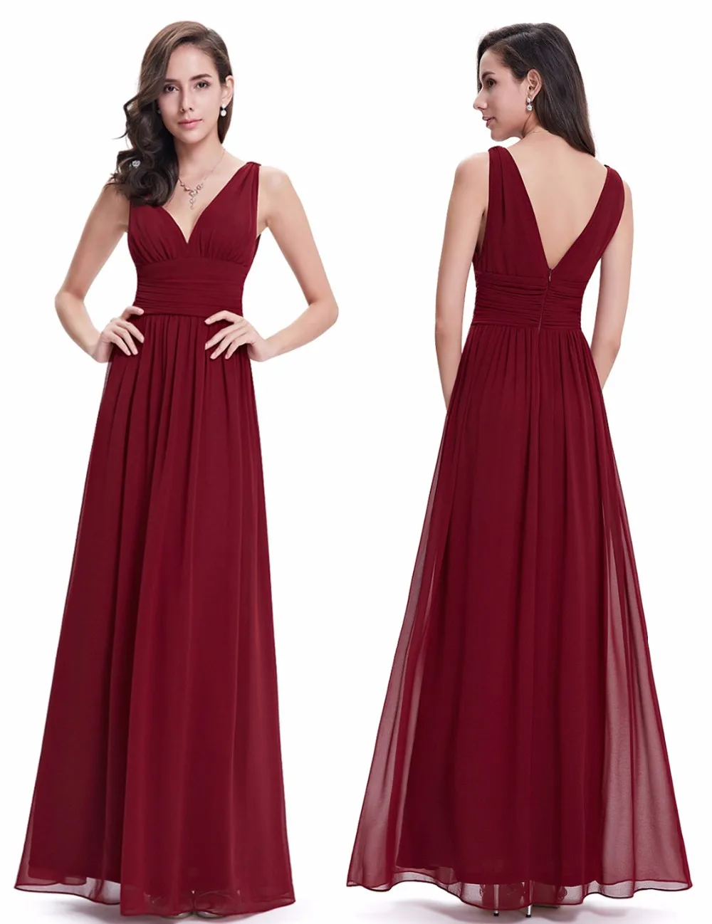 

Wedding Bridesmaid Dresses Ever Pretty Fashion Women Flower Chiffon Padded Long Bridesmaid Dresses 2016 v-neck evening gown