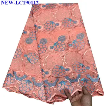 

Latest African Peach color Cotton Dry Swiss Voile Lace Fabric High Quality Nigerian Rhinestones Voile Lace In Switzerland NS-003