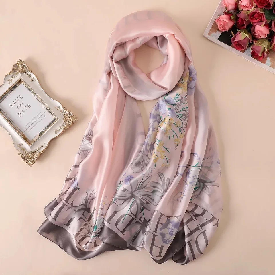 

luxury summer women scarf FLOWER soft silk scarves female shawl Foulard Beach wrap bandanna cover-up pareo muffler free shipping
