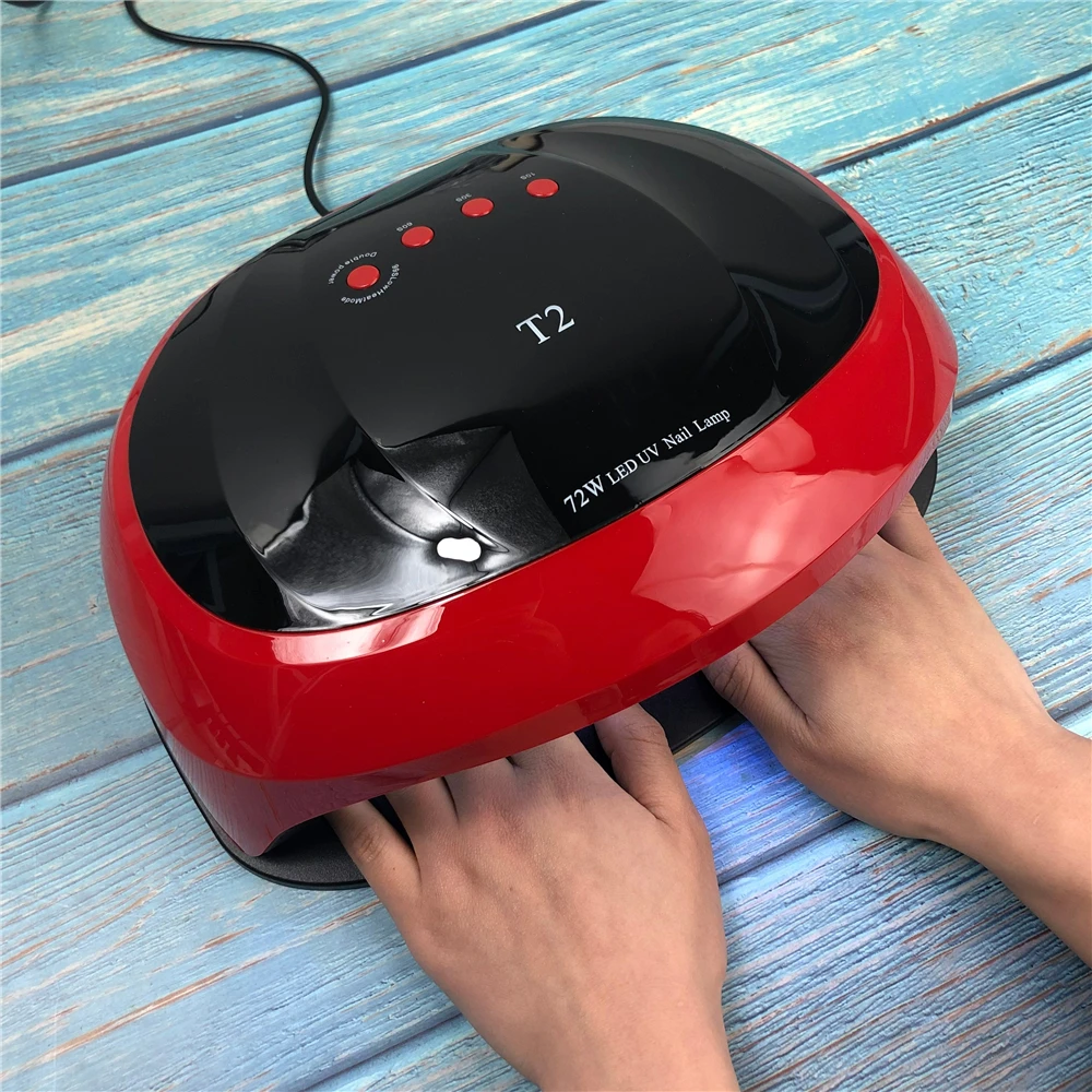 

72W Nail Lamp Double Light Source Largest Space LED UV For Nail Dryer Light Gel Polish Curing Tool With Auto Sensor
