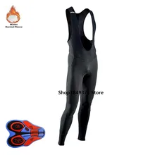 NW зимние теплые флисовые Pro Team Велоспорт длинные черные нагрудники велосипедные штаны 9D гелевые подушечки мужское трико теплый велосипед Ciclismo Perneras