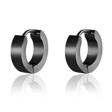 Панк мужское черное кольцо для пирсинга из нержавеющей стали, круглые серьги, нейтральная Серьга для женщин и мужчин, модные ювелирные изделия Brincos унисекс, 1 пара