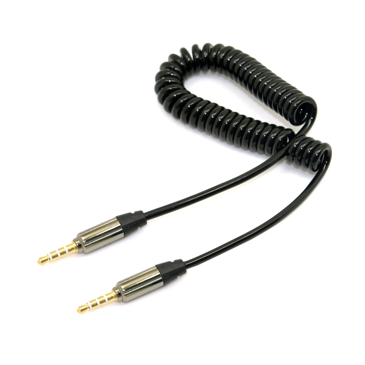 

CYDZ New Car Audio Aux Lin in 3 .5mm Male to 3 .5mm Male 4 POS Stretch Cable 50cm BK RC-030-BK