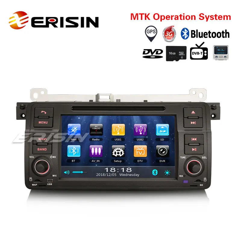Erisin ES746B 7 &quotMTK автомобильный DVD GPS плеер IPOD 3G Rds DVR система для BMW E46