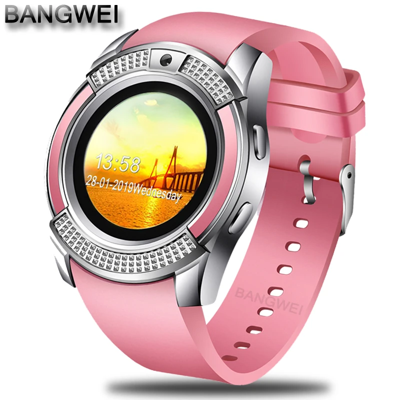BANGWEI 2019 New Women Smart Watch LED Color Screen Fashion Sport Pedometer Clock Android Smart Phone Watch Relogio inteligente