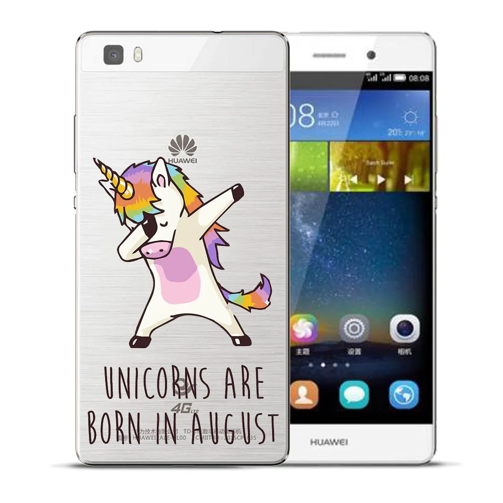 Бегемот Единорог Мягкий силиконовый чехол ТПУ для Huawei P8 P9 P10 P20 Lite Plus Mate 10 Pro Y5 Y6 II Y3