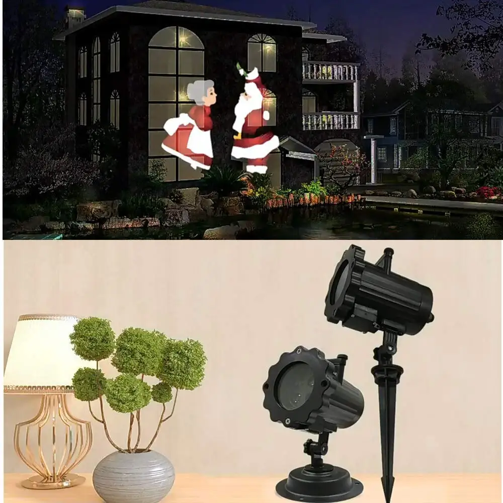 Санта Клаус Снеговик светодиодный анимации свет для рождественской вечеринки лампа проектора удаленного Управление с таймером плеер