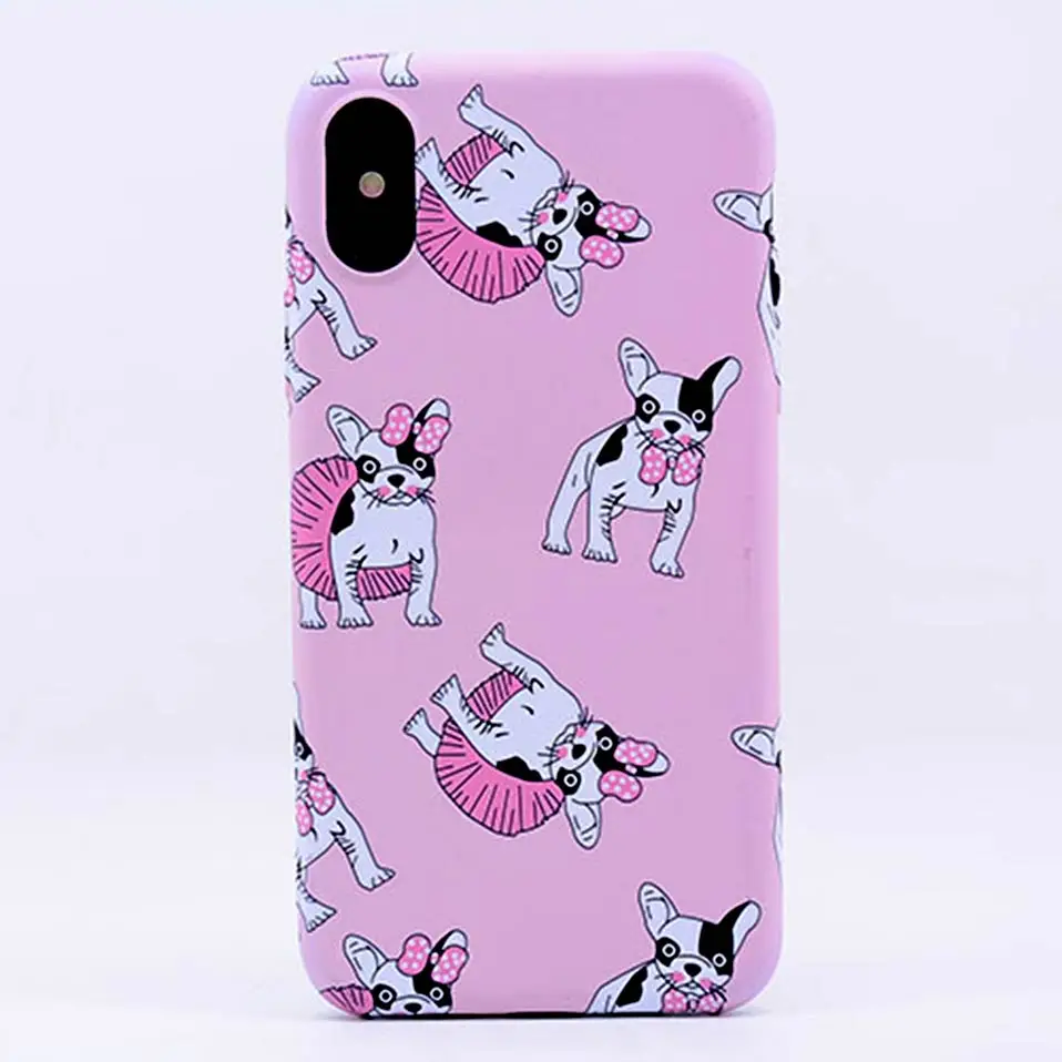 ТПУ Телефон чехол для iPhone 6 S 7 8 плюс очки собака Чехлы X милый рисунок собаки Капа