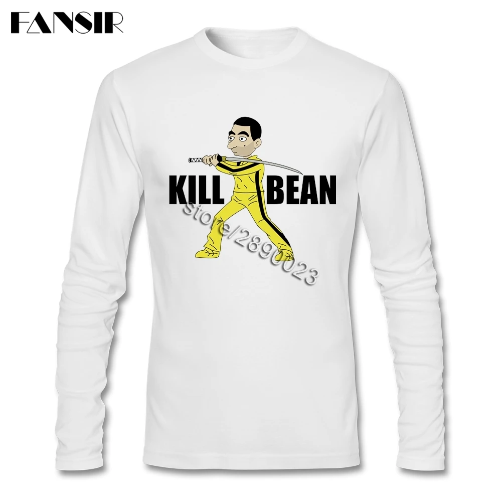 Kill Bean Tee Shirt Men's CrewNeck Long Sleeve Cotton