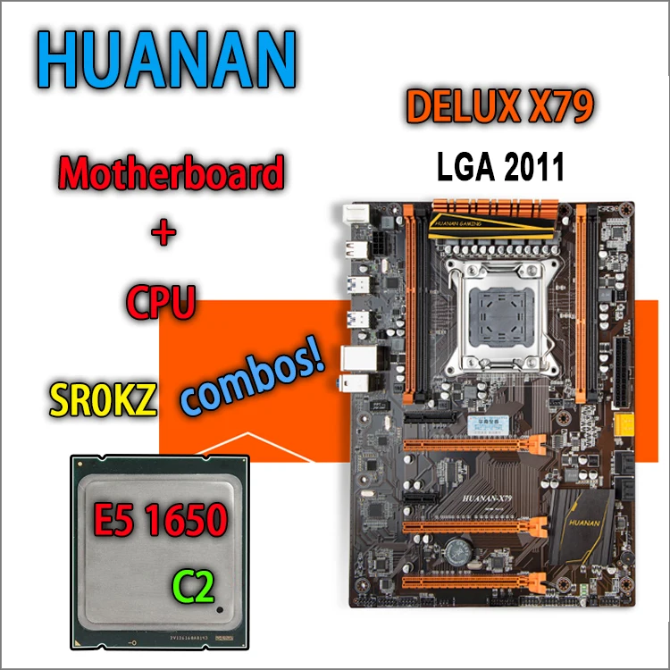 

HUANAN ZHI Deluxe version X79 gaming motherboard for intel LGA 2011 ATX combos E5 1650 C2 SR0KZ DDR3 RECC Memory max 64gb