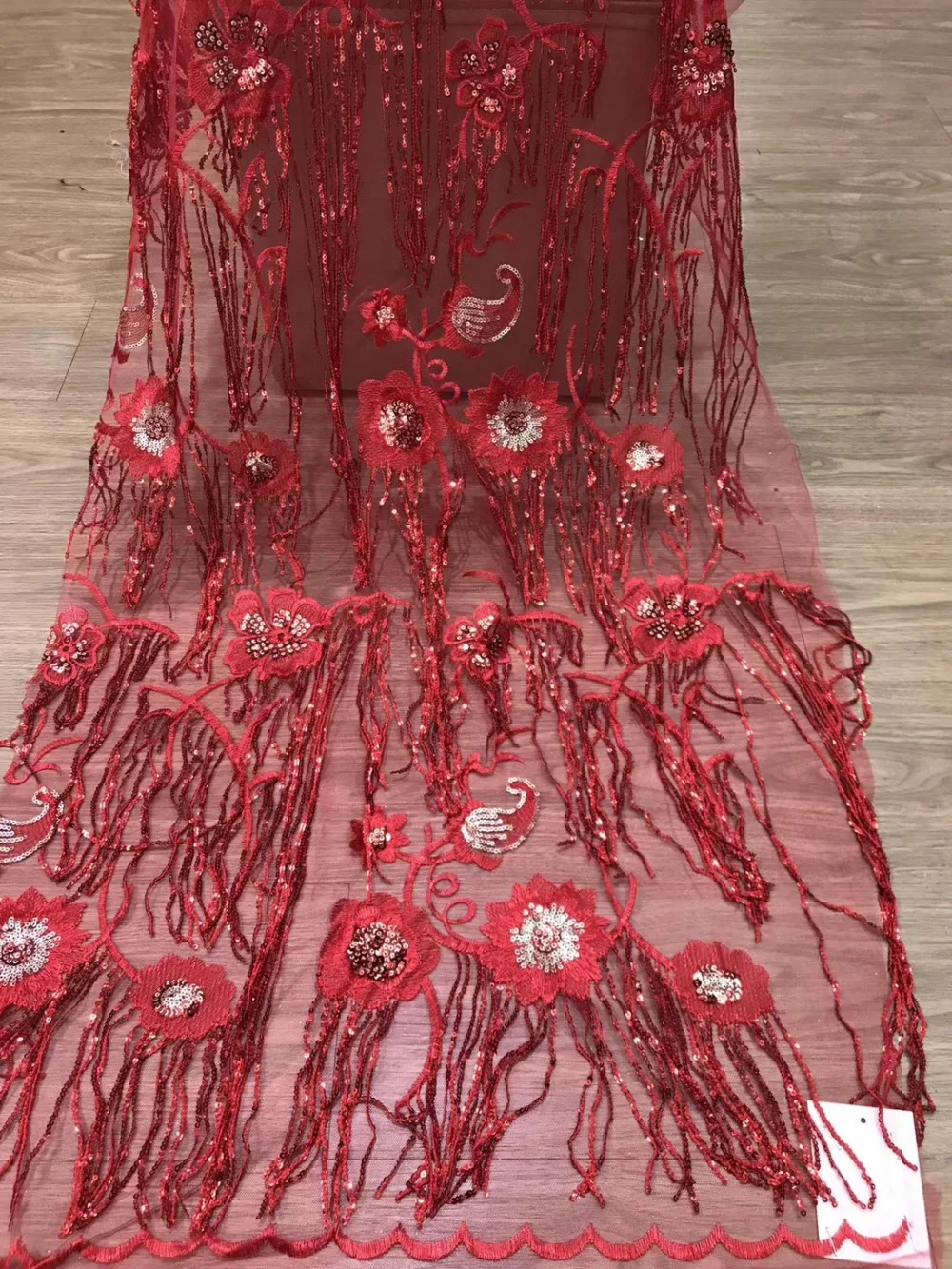 

Quality African lace fabric tulle embroidery, French tulle lace fabric Nigerian dress with sequins