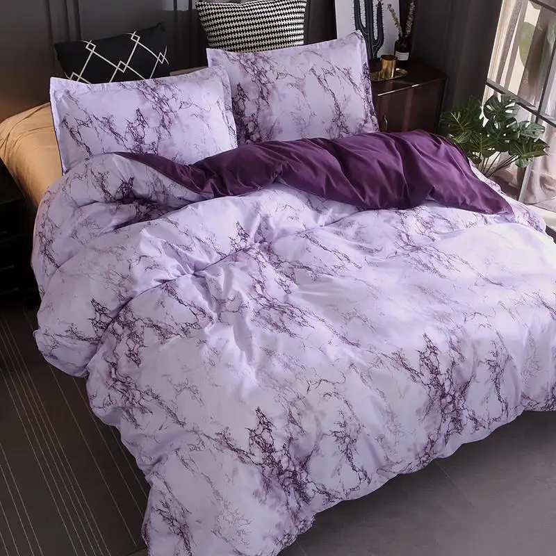 New Black Marble Pattern Bedding Sets Duvet Cover Set 2/3pcs Bed Set Twin Double Queen Quilt Cover (No Sheet No Filling)