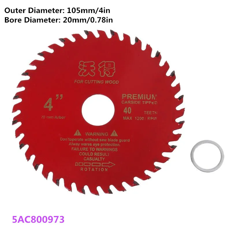1 шт. 4/7/8 дюймов пильный диск 105/180/200 мм, 30 Вт, 40/60 Зубы деревянный Режущий инструмент для деревообработки отверстия Диаметр 20/25 мм