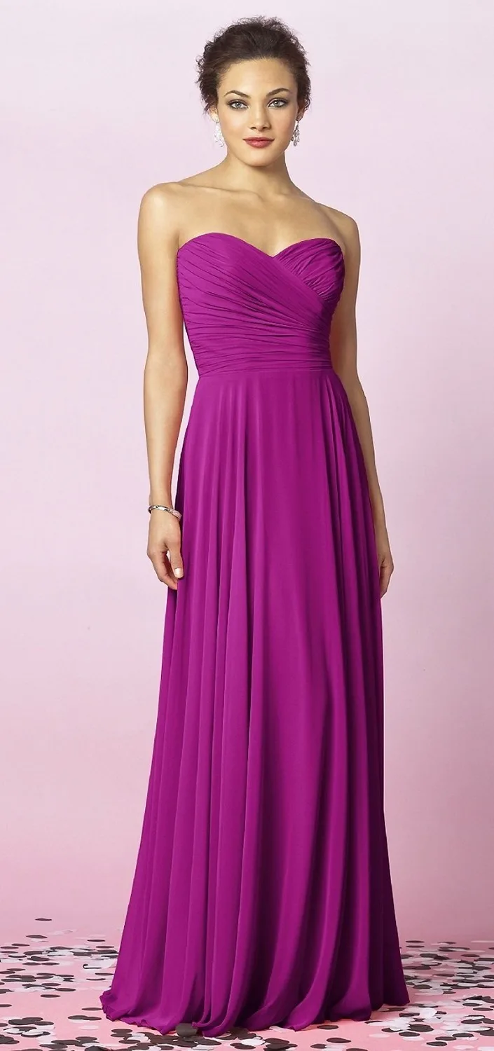 Wedding Fuschia Dress aliexpress com buy coral bridesmaid dresses a line sweetheart neck ruched bodice long chiffon convertible dres