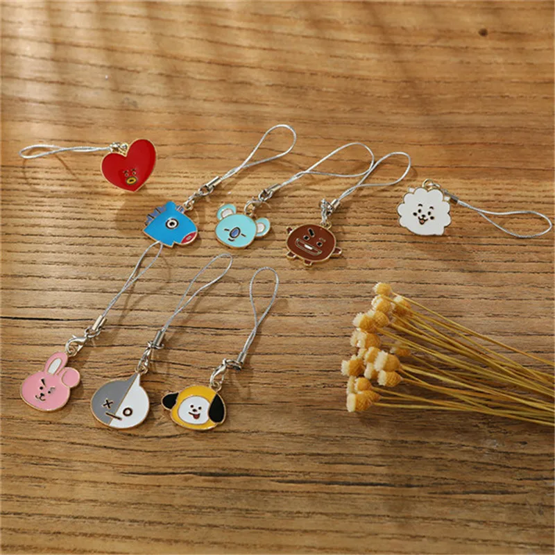 

Bangtan Boys Cartoon Kpop Keychain Key Holder Metal Key Chain Bag Pendant 8TS Accessories Girl Key Chains COOKY CHIMMY HF122
