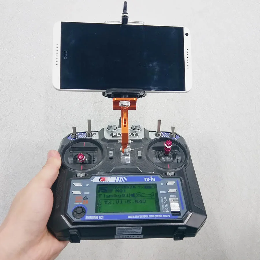 

FPV monitor Mobile Phone HolderDisplay mounting Bracket Support Clip DJI Frsky FS-i6 JR Futaba JR Radiolink AT9 RC Transmitter
