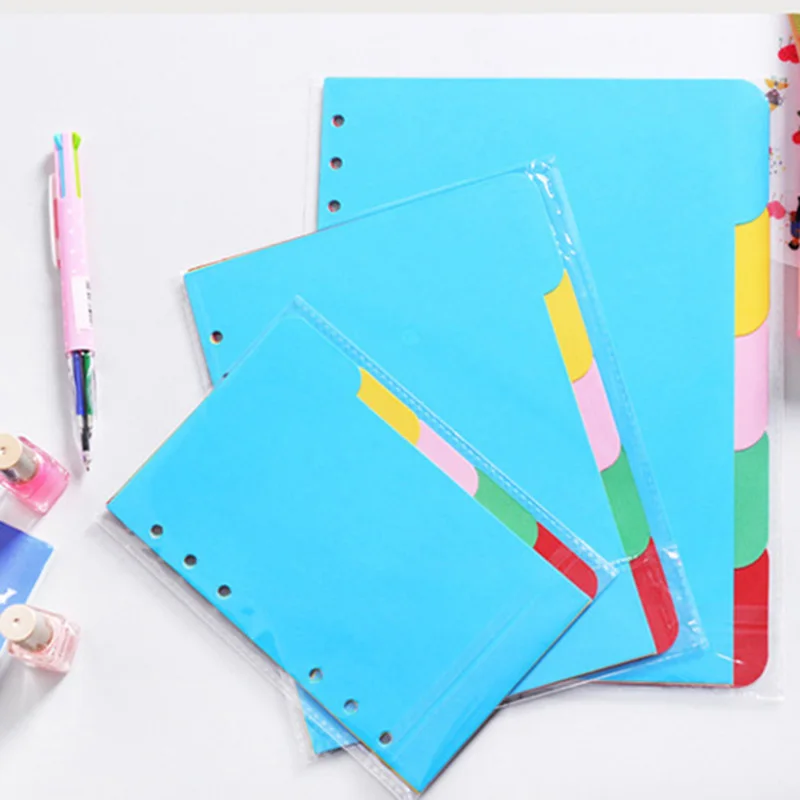 

A5/A6 6 Holes Vertical Version Paper Notebook's Index Page Spiral Book Category Page Office Planner Accessories Slip Sheet