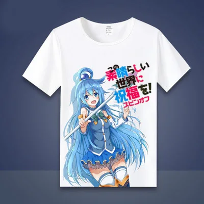 Новинка Kono Subarashii Sekai ni Shukufuku wo Megumin, футболка для косплея, футболка в стиле аниме, рисунок в виде Аква чернил, футболка, модные футболки для мужчин и женщин - Цвет: 20