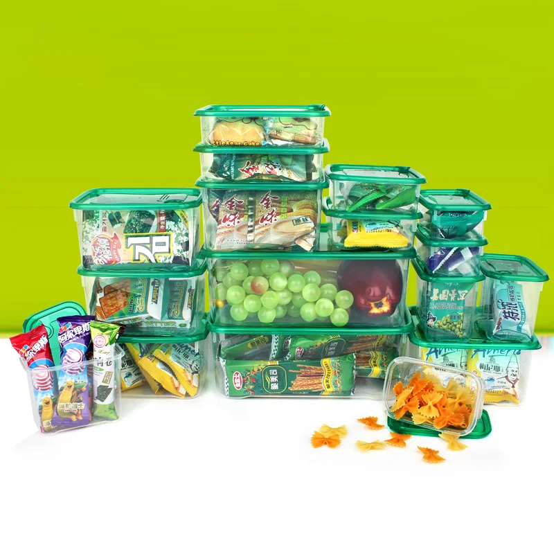 

17pcs/set Food Containers Box Set PP Refrigerator Storage Microwave Boxes Sealed Crisper Organizer 200ml - 3L