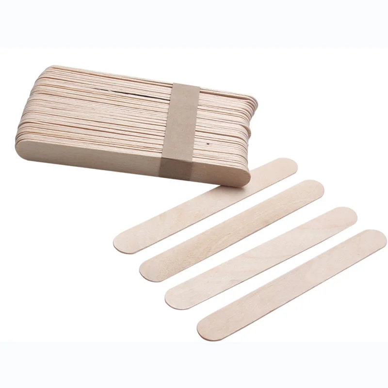 Hot 100 X Tongue Depressor Craft Applicator Wooden Stick Tattoo Waxing