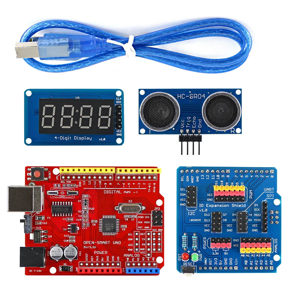 4WD Wireless JoyStick Remote Control Rubber Wheel Gear Motor Smart Car Kit with Tutorial for Arduino UNO R3 Nano Mega2560