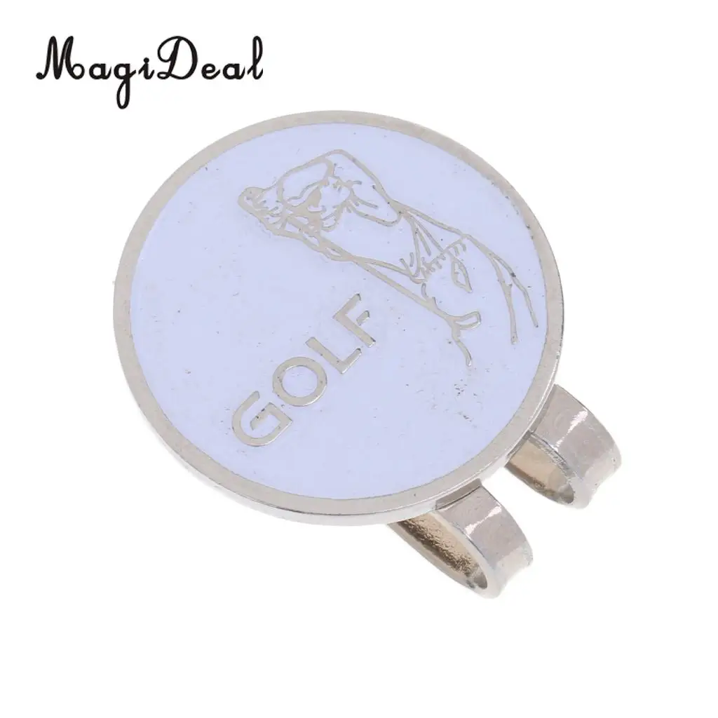 MagiDeal High Quality Sturdy Golfer Pattern Magnetic Golf Ball Marker Clip On Golf Cap Visor Golf Training Access Promotion Gift