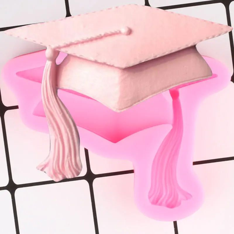 

3D Graduation Silicone Molds Hat Cupcake Fondant Mold DIY Party Cake Decorating Tool Polymer Clay Candy Chocolate Gumpaste Mould