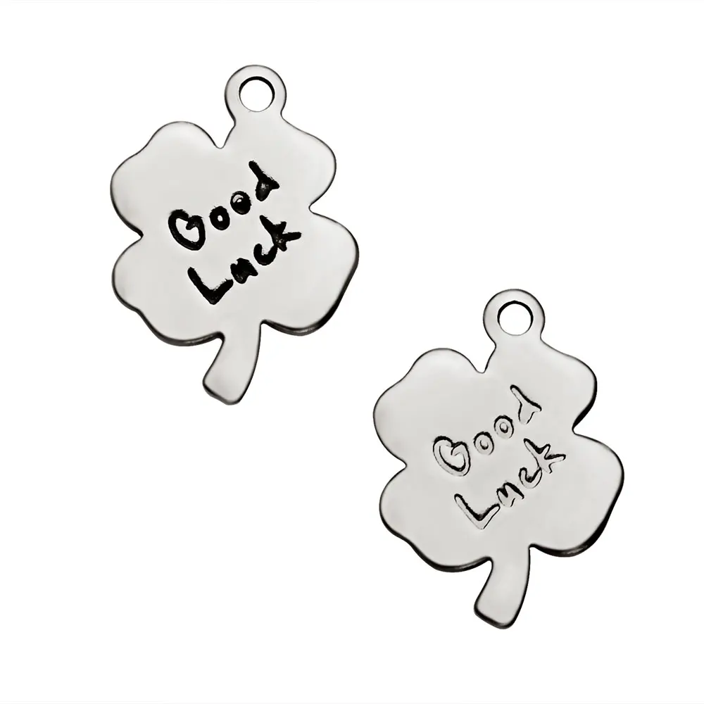

2019 Good Luck Stainless Steel Clover Pendant Charms For DIY Women Men Jewelry