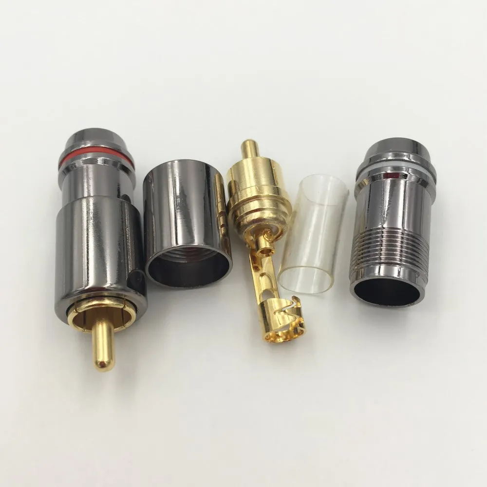 10 шт. высокое качество новинка медный RCA штекер винт блокировка Без припоя