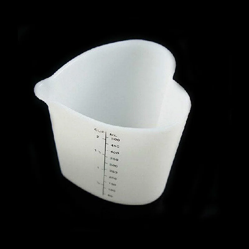 

500ML Silicone Measuring Cups Heart Shape Thicken Soft Ovenproof Flexible Pinch Pour Cup Cake Baking Tools can CSV