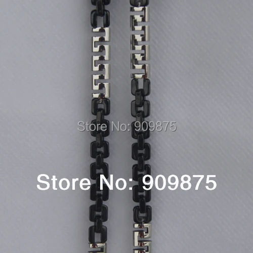 2tone black cool  link  men/boy 316L stainless steel chain necklaces & pendants men jewelry