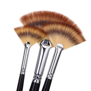 

3pcs Wooden Artist Fan Brush Set for Oil Paint Acrylic Paint