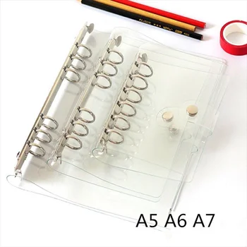 

Coloffice New PVC Loose-Leaf Shell A5 A6 A7l 6-Hole Japanese Simple Style Transparent Notebook Case School Office Supplies 1PC