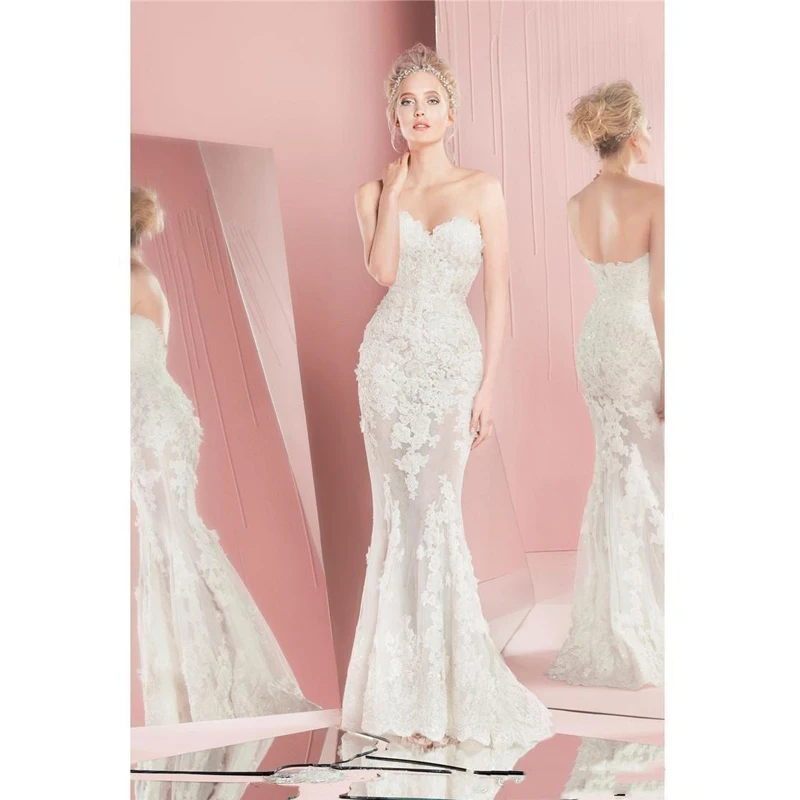 

Custom Pageant Gowns Women Lace Long Sleeves Mermaid Lace Formal Dress With Applique Spring Beach Party Dresses Off Shoulder