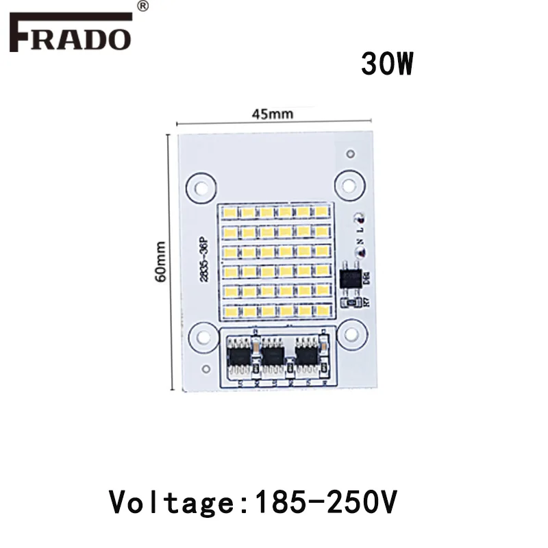 DIY светодиодный SMD чип лампа 20 Вт 30 50 светильник 185 В 240 220 вход непосредственно