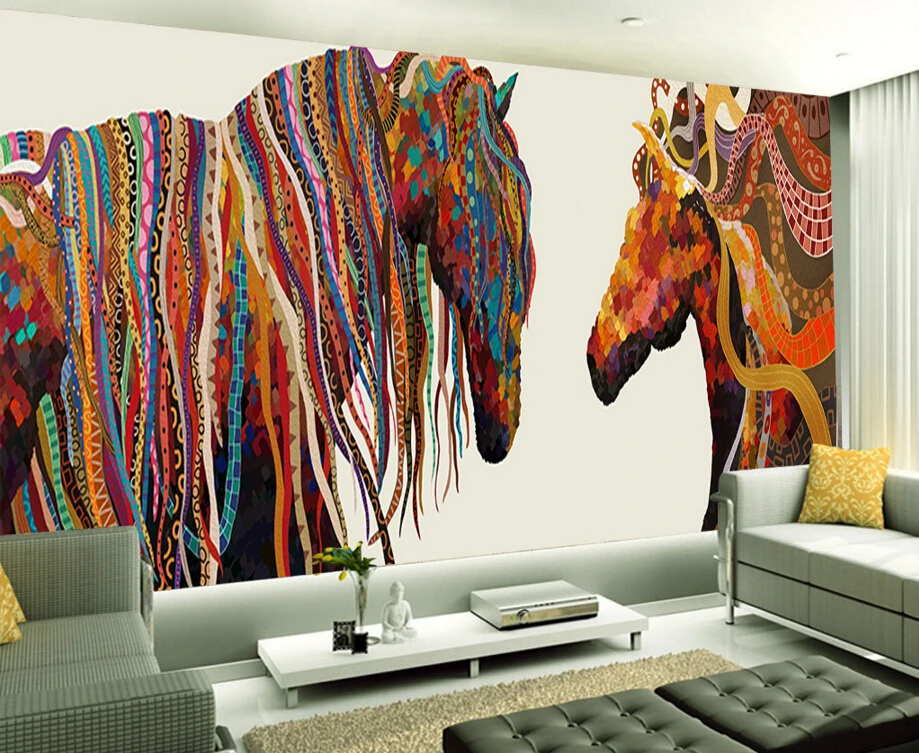 

Custom europe wallpaper,Abstract Horse,3D retro for the living room TV restaurants bedroom backdrop waterproof wallpaper