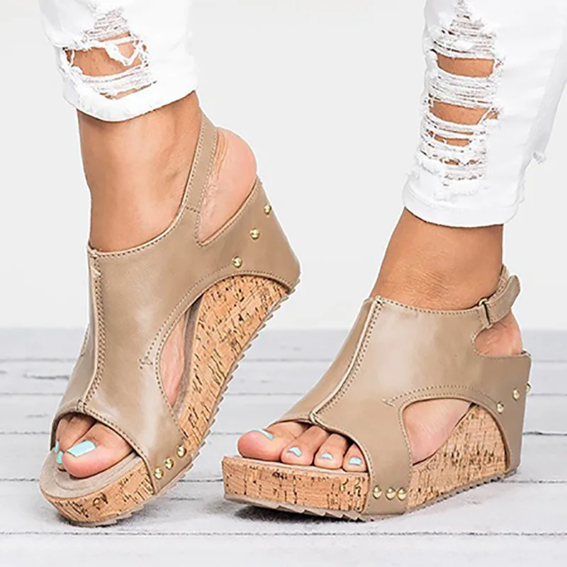 

Brand hot sale big size 43 leisure sandals flat platform wedges shoes Summer casual women's shoes gladiator sandals woman 2019