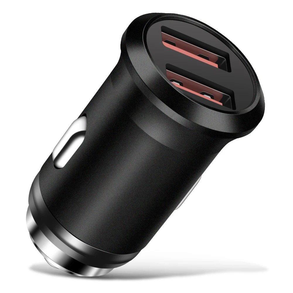 Car charger Mini Dual USB Car USB Charger Power Adapter Charging for phone 2 Port USB QC 2.0 Car Charger for iPhone 7 Samsung
