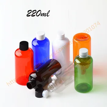 

220ml pretty colors PET bottle with plastic lid + reducer,essential oil/liquid/moisturizer/facial water container