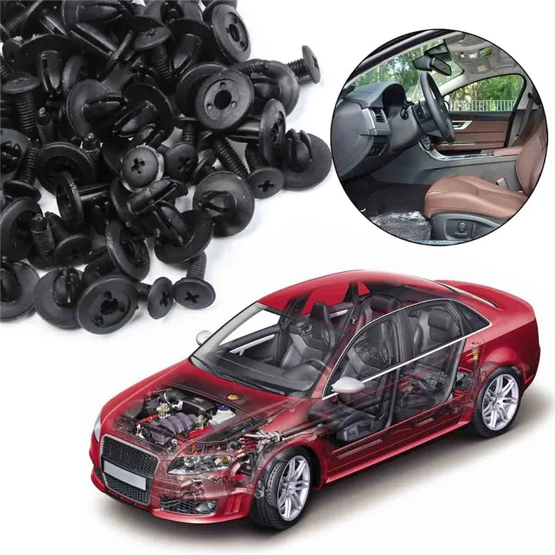

50Pcs Car Trunk Buckle Fender Expansion Clip 6mm Universal Clamp Screw Rivet Snap Fastener C05