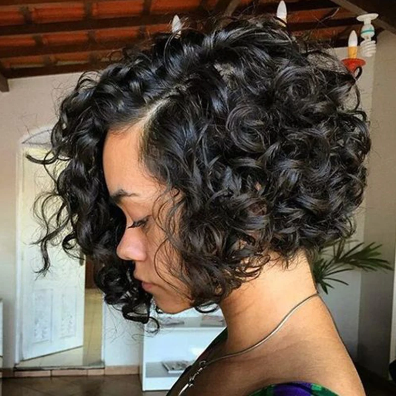 7a Short Human Hair Wigs For Black Women African American Bob Wigs
