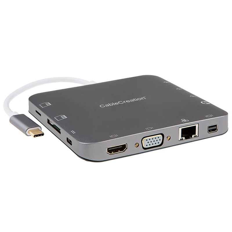 USB C к 3 0/HDMI 4K/VGA/Mini Display/Ethernet/стерео/SD карта/Micro SD карта типа концентратор HDMI VGA