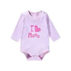 Боди для малышей с надписью «I Love PaPa & MaMa», комплект одежды для маленьких мальчиков и девочек, детские комбинезоны, Одежда для новорожденных