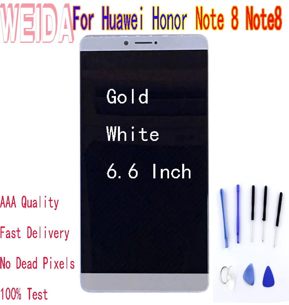 

6.6’’ For Huawei Honor Note 8 Note8 EDI-AL10 LCD Display Touch Screen Digitizer Assembly With Frame with free tool