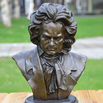 

29CM large HOME OFFICE Living Room TOP COOL Ornament Romantic music ART Ludwig van Beethoven Bronze carving Sculpture statue
