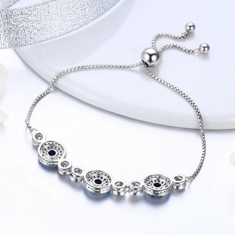 BAMOER синий сглаза браслет для женщин 7 видов стилей 925 пробы Серебряный Хранитель браслеты Высокое качество серебряные ювелирные изделия подарок для девочек